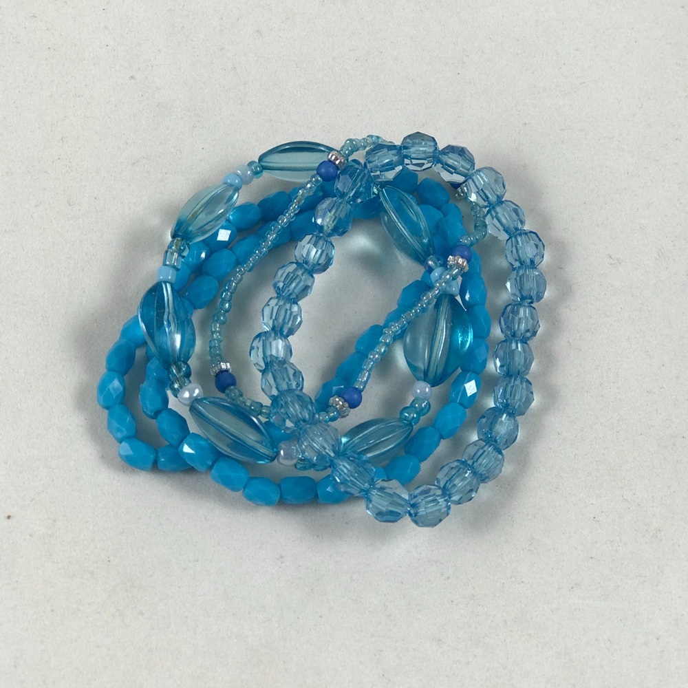 5 pc Blue stretch bracelet set